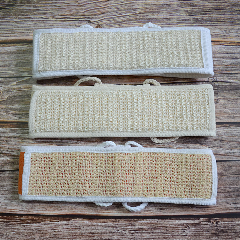 Ahui Baño de algodón y lino larga tira de baño de doble cara baño trasero Internet celebridad engrosada Toalla de baño casa tira hacia atrás Tira larga