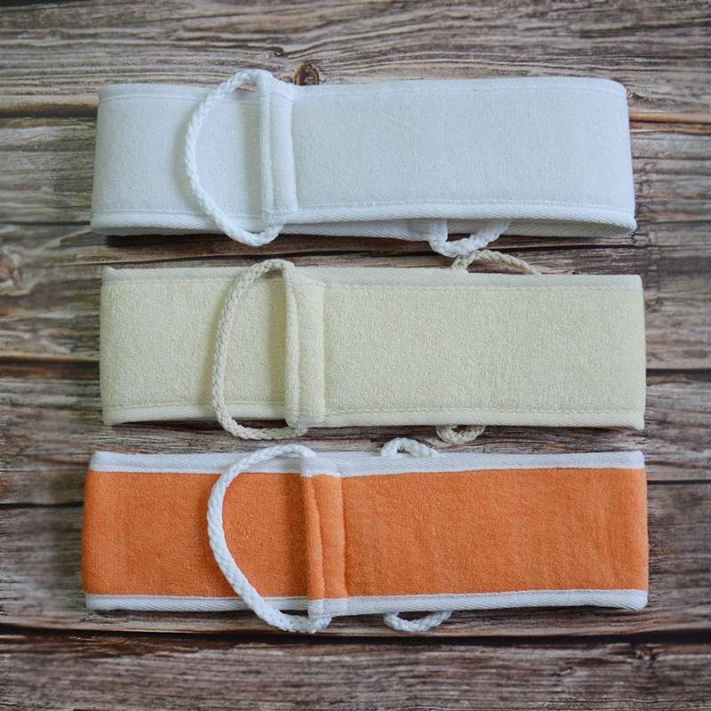 Ahui Baño de algodón y lino larga tira de baño de doble cara baño trasero Internet celebridad engrosada Toalla de baño casa tira hacia atrás Tira larga