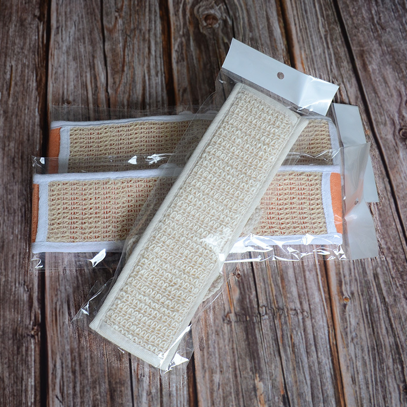 Ahui Baño de algodón y lino larga tira de baño de doble cara baño trasero Internet celebridad engrosada Toalla de baño casa tira hacia atrás Tira larga