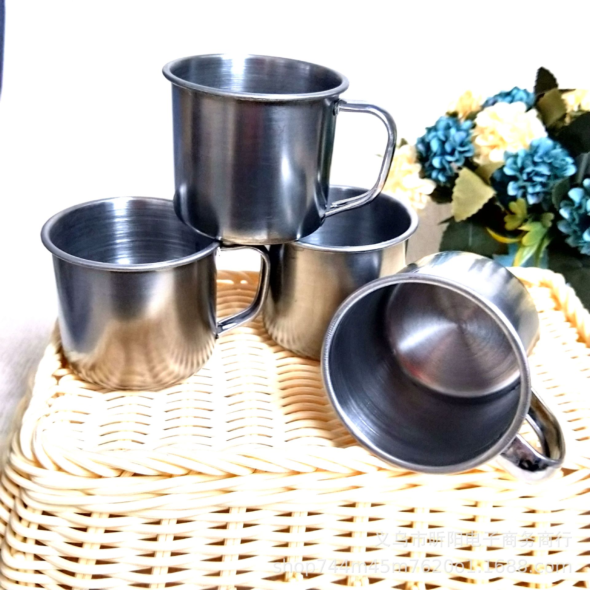 抛光钢杯 小酒杯 小茶杯 金属小杯子 一元两元货源批发