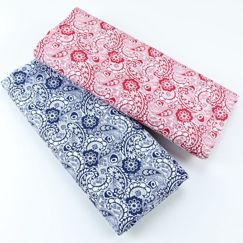 韩式复古花卉印花面料 全棉斜纹布手工拼布 纯棉床品服装布料批发
