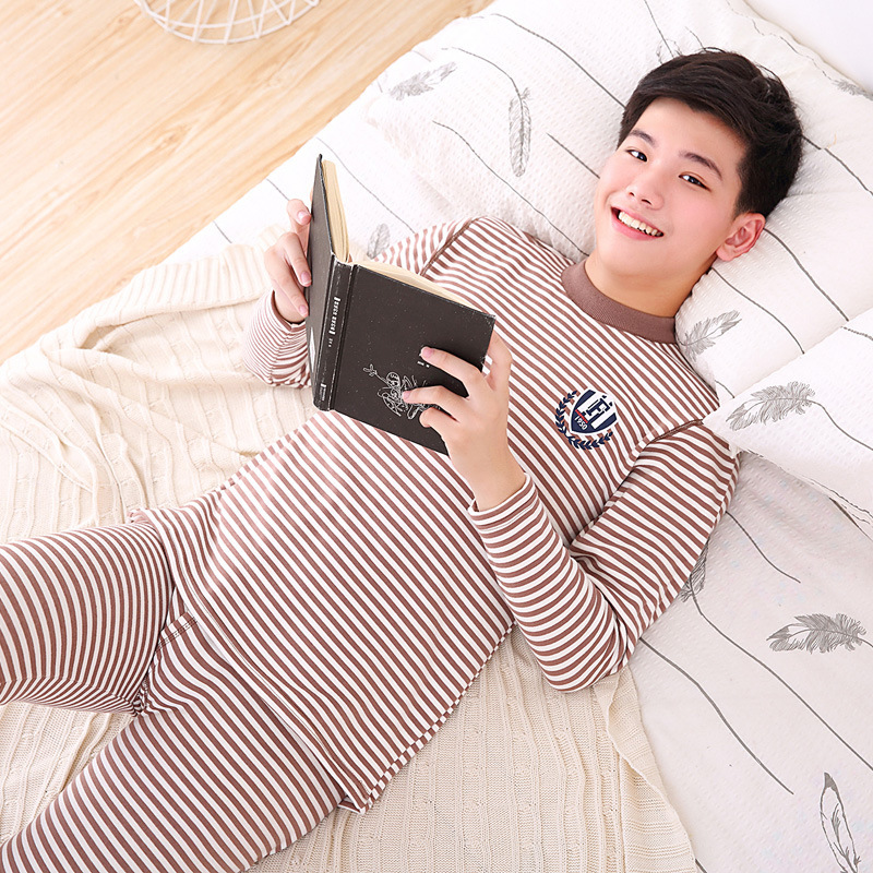 아동용 보온 속옷 세트, 기모 및 두꺼운 소재, 남아용 가을옷, 가을바지, 잠옷, 청소년, 중고등학생용