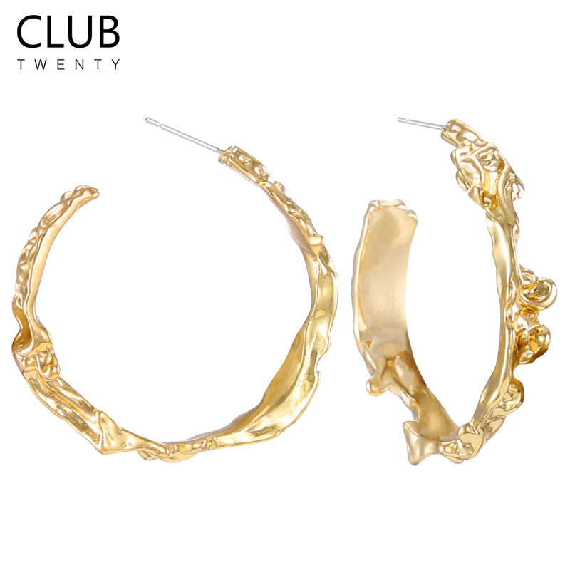 fashion-copper-c--shaped-earrings-european-and-american-irregular-925-silver-needle-earrings-personality-earrings-earrings