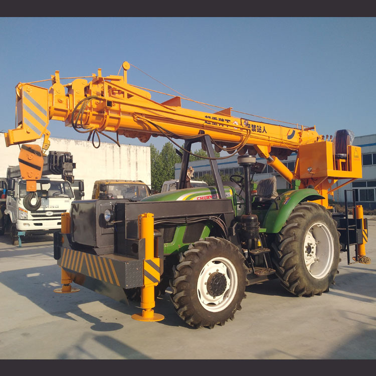 拖拉机吊钻一体机 农用四驱吊车 线杆立柱打桩机8-12吨可定