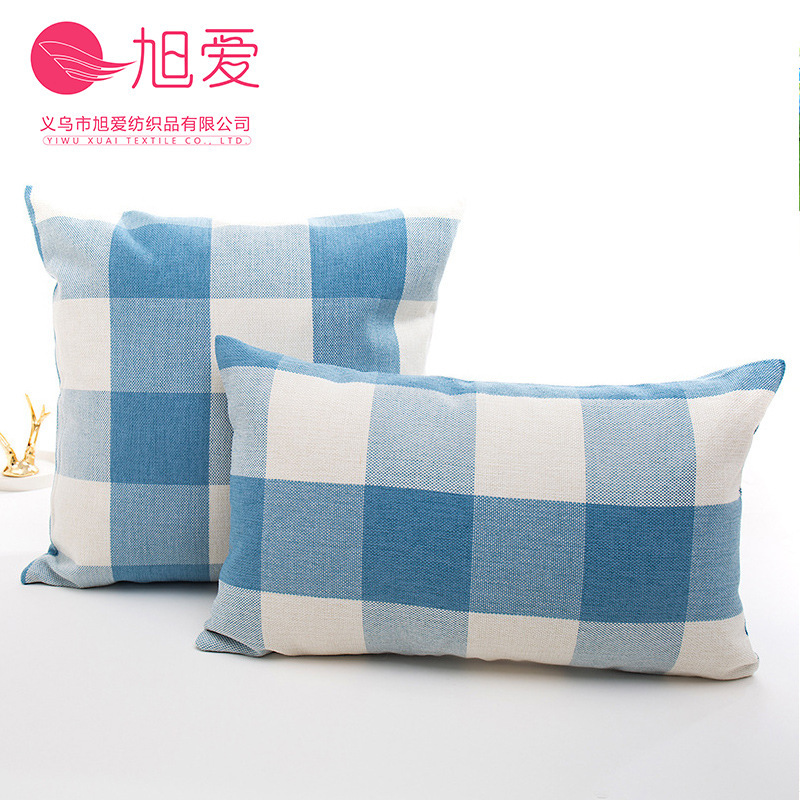 Fashion linen multicolor plaid home hotel sofa cushion pillow case nap rest pillow case Wholesale Fashion linen multicolor plaid home hotel sofa cushion pillow case nap rest pillow case Wholesale