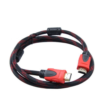 3 meters red and black network HDMI cable data cable HD connection cable double magnetic ring TV computer HD cable version 1.4