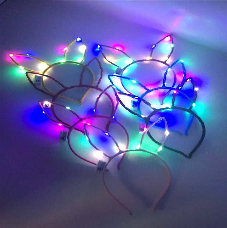 Metal light -emitting cat ear Metal rabbit ears Mickey ears LED head…