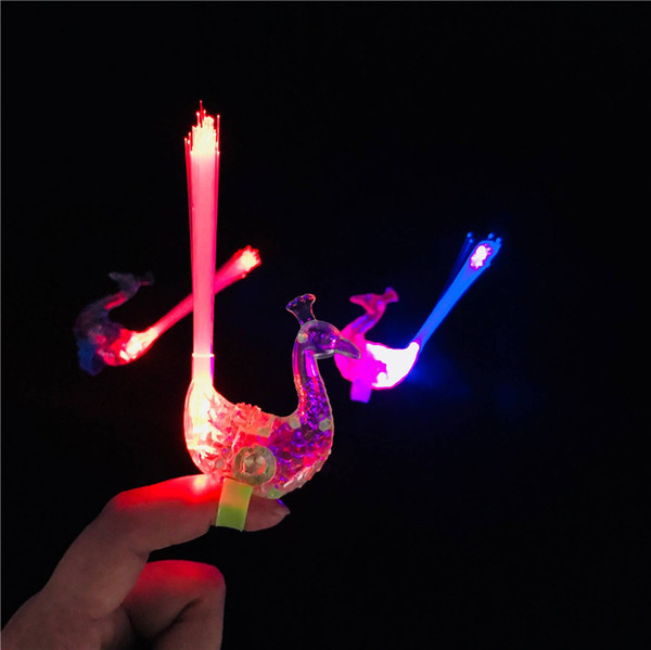 Peacock finger lights shining colorful peacocks open screen fiber…