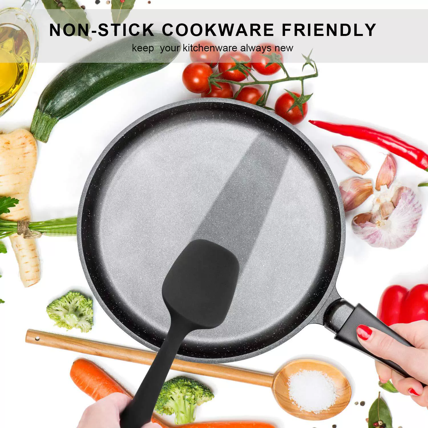 Scraper, silicone brush, heat-resistant kitchenware, tools set, 6 pieces