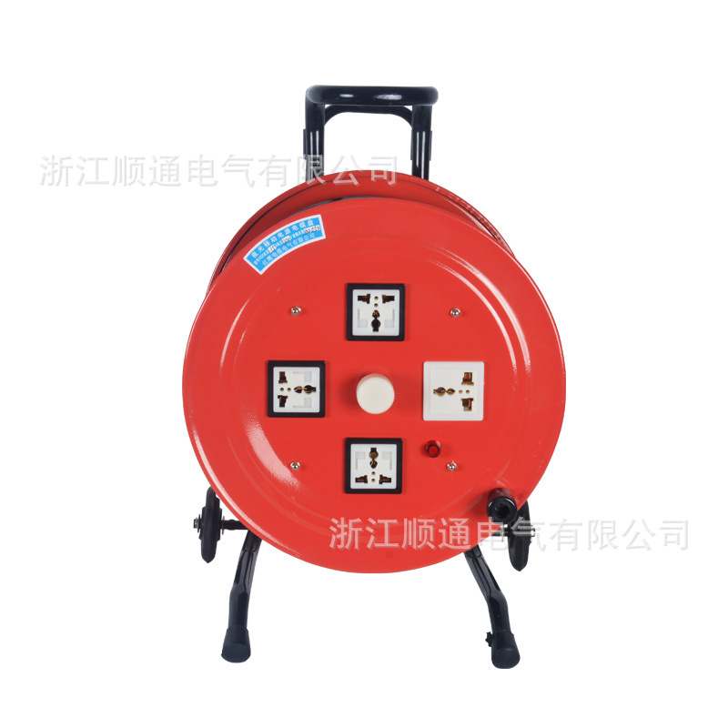 移动拖线盘移动电缆盘3*2.5㎡+1 380V电缆盘托线盘家用卷线绕线盘