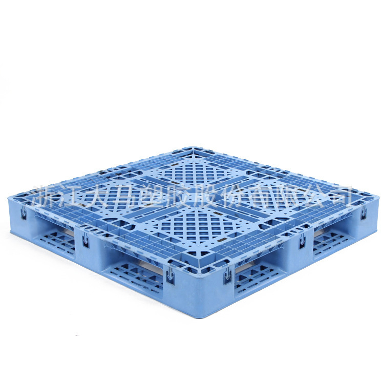 供应 1100*1100*150蓝色塑料叉车货架托盘 尼桑专用托盘挂钩