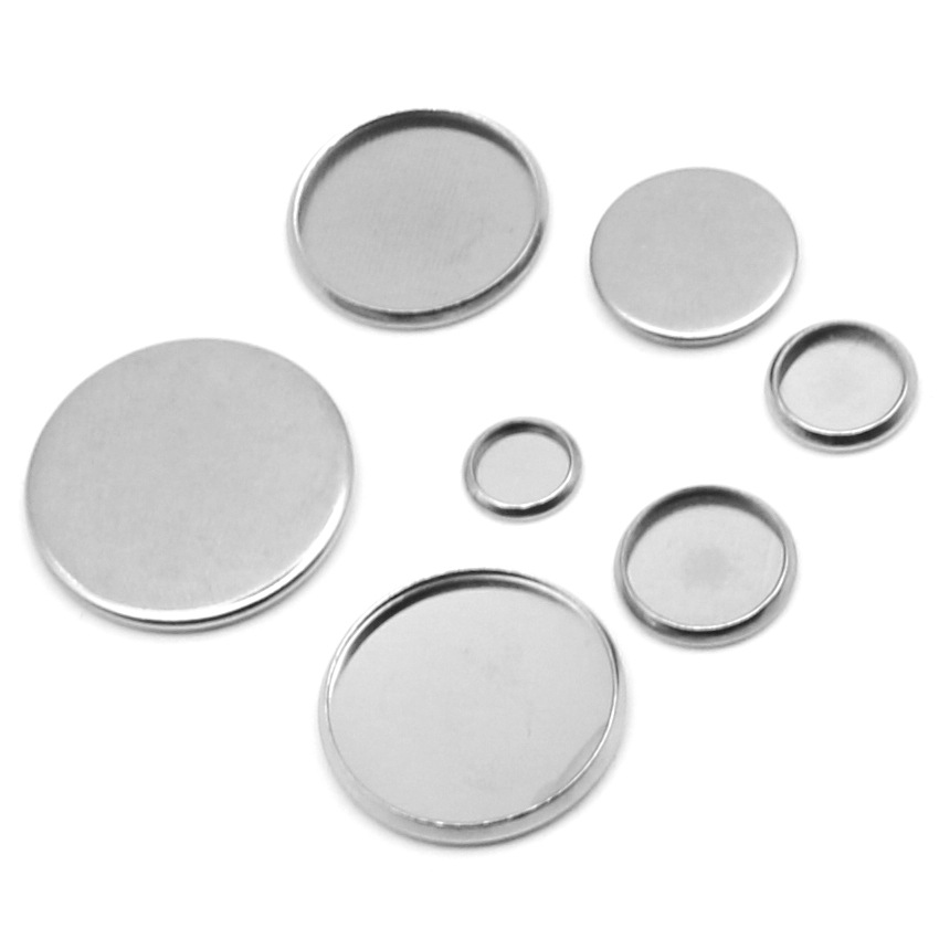 Acero inoxidable tiempo gema disco bandeja inversa molde placa DIY accesorios de la joyería multi-especificación 6-30mm gran cantidad en stock