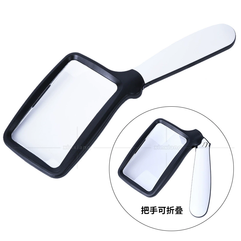 Складная ручная Лупа пять светодиодных ламп для пожилых людей, читающих и читающих газеты HD акриловая Лупа 10863