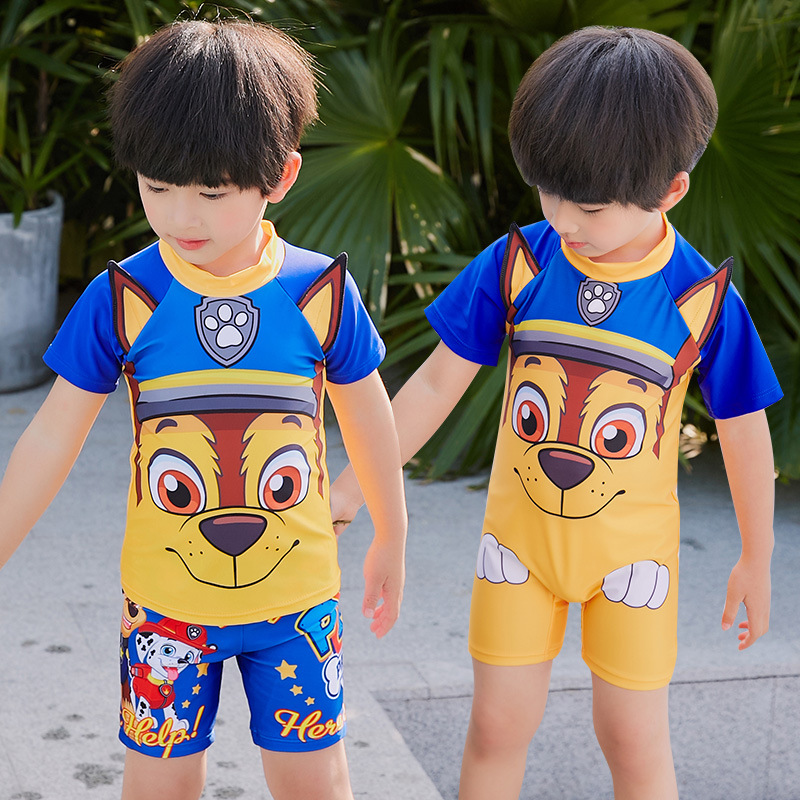Children's swimwear wholesale puppy cartoon cute one-piece baby swimwear comfortable quick-drying children's swimwear boys