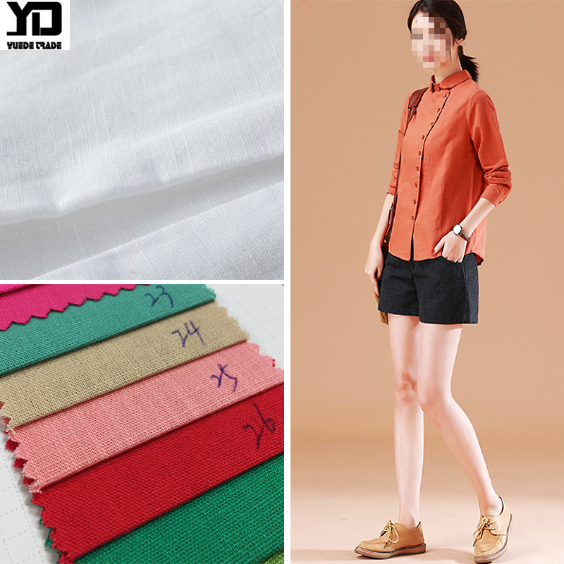 工厂现货春夏棉布仿麻布休闲服工装文艺 童装面料