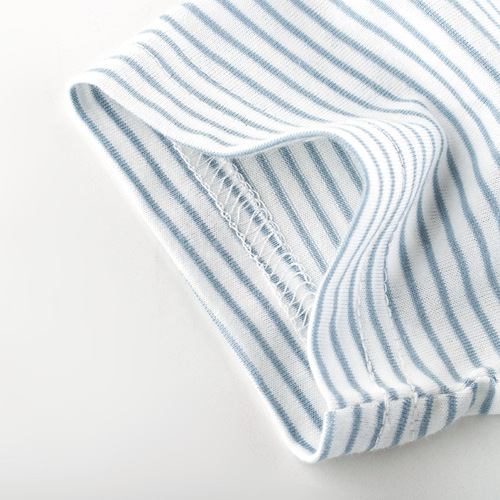 Korean children's clothing wholesale 2024 summer children's short-sleeved striped crew neck top for kids