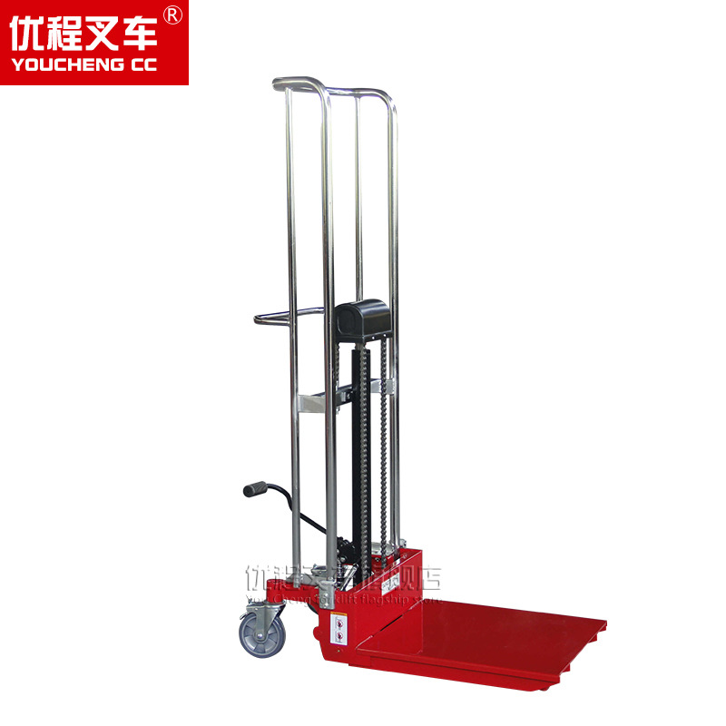 Vehículo de elevación hidráulico manual ligero pequeño carga y descarga plataforma elevadora elevación camión de equipaje elevador camión de elevación