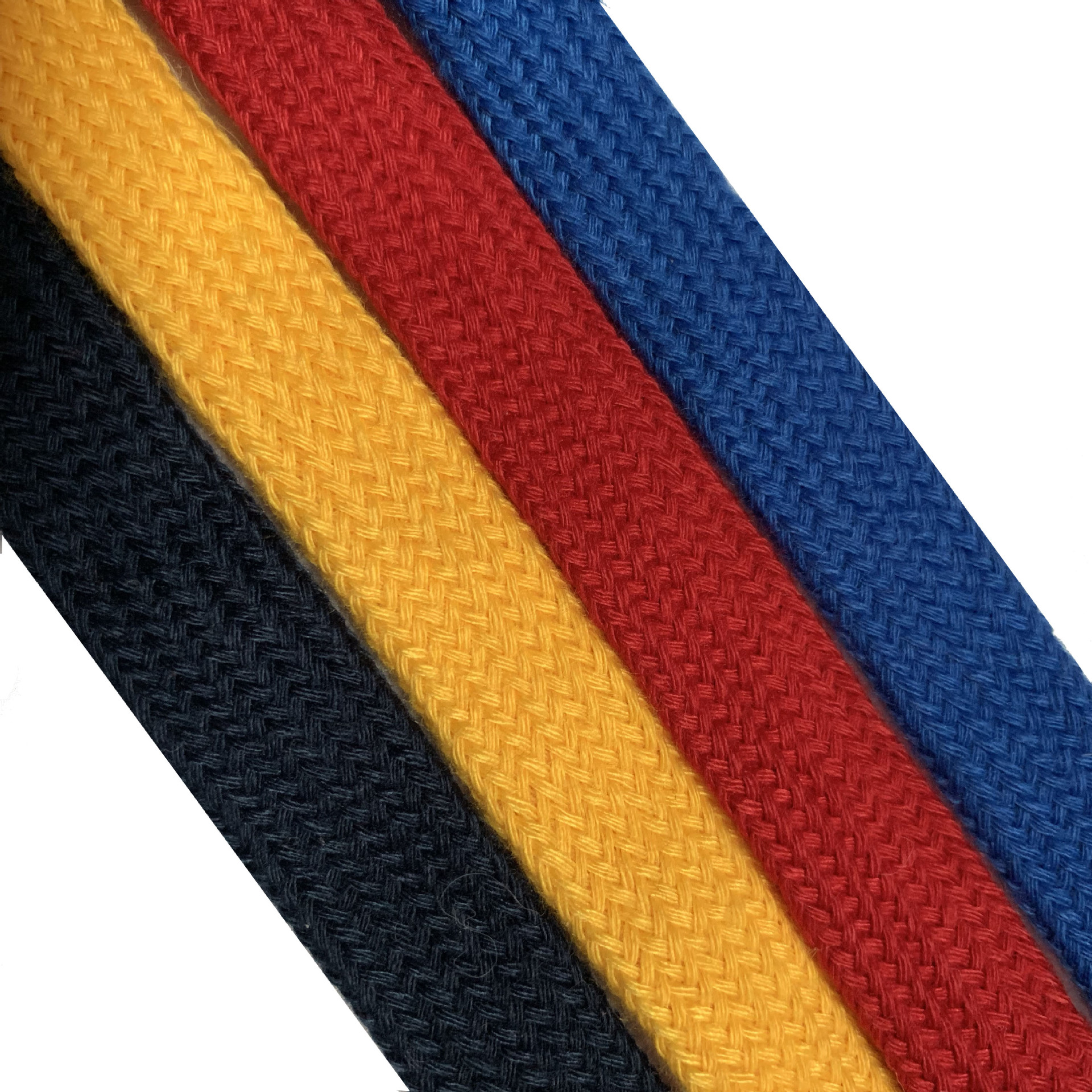 Fabricante en stock cinta de color 1,5 CM cuerda de algodón plana hueca de doble capa ropa tejida sombrero cuerda de la cintura cordón