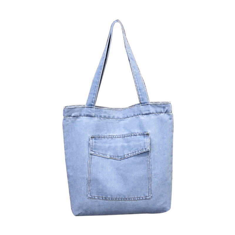 New Large Capacity for Women's Leisure Street Canvas Denim Shoulder Shopping Bag Handbag_voghion.com