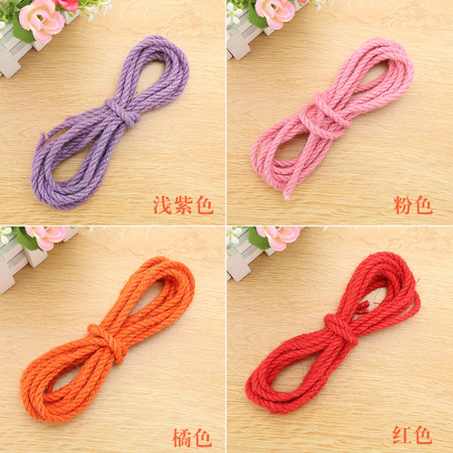 5mm Colored Jute Rope for Kindergarten Crafts, Natural Hemp String, DIY Accessories, Decorative Items, Wrapping Tubes, Flower Pots, and Cat Climbing Structures