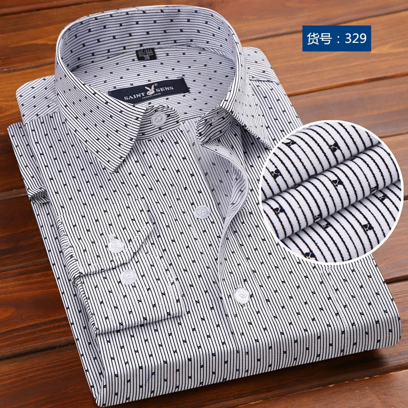 Shirt, for middle-aged man, floral print, Korean style