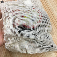 工厂直销各种棉布袋 有机棉网袋 爆款方格棉网束口袋