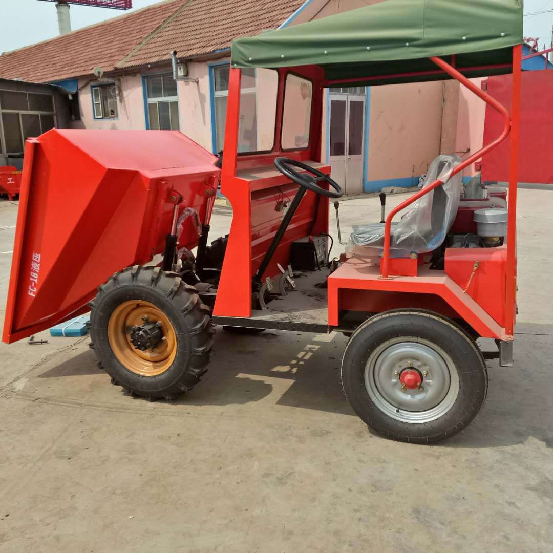 厂销现货工程翻斗车前卸式翻斗车 四轮运输车 工地四轮翻斗车价格