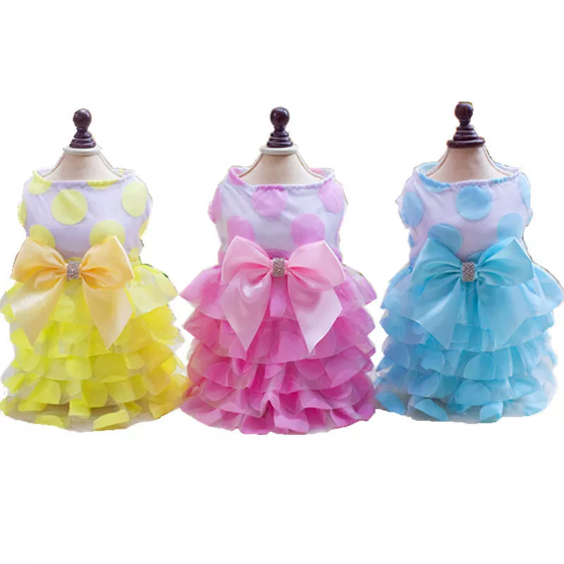 Pet Teddy Dog Одежда Юбка для одежды для домашних животных Весна и лето Оптовая продажа в Корейском стиле Юбка с большой горошкой