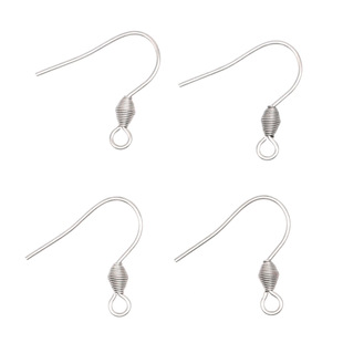 Stainless steel spiral ear hook question mark hook fishear hook bohemian with thread spring hook DIY jewelry accessories