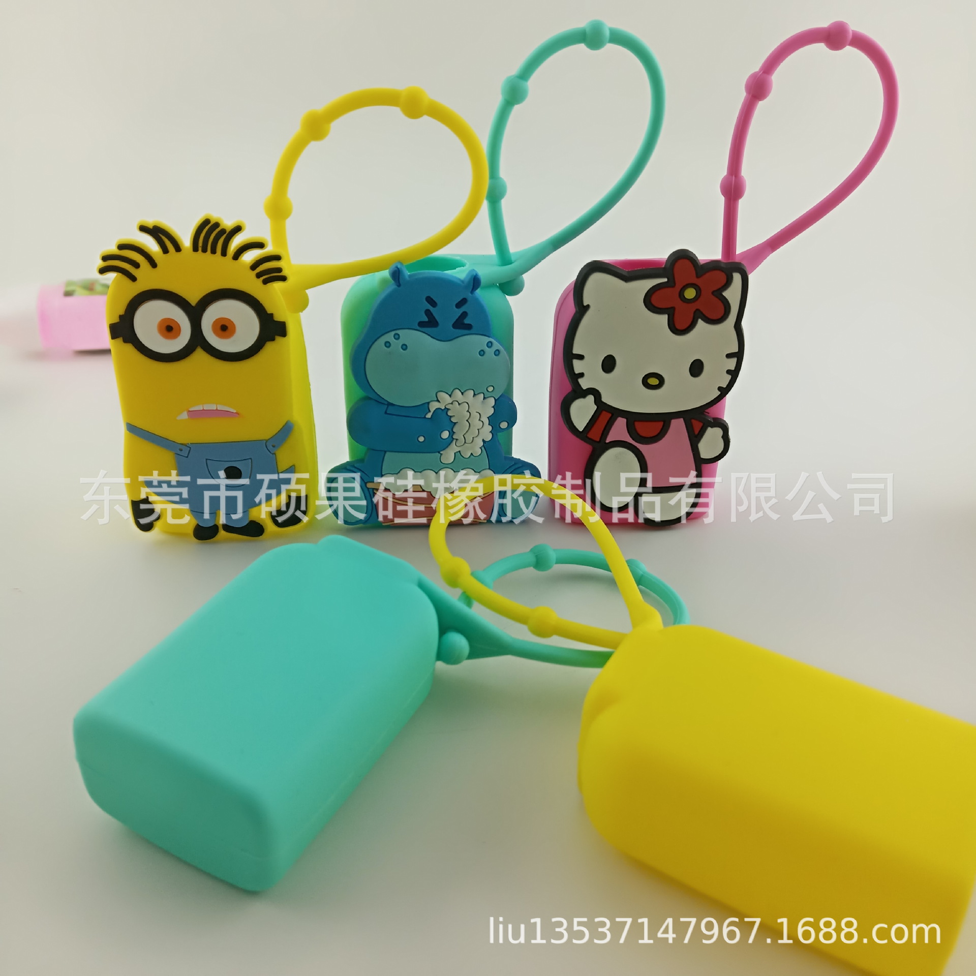 30ml搓手液卡通硅胶套 50毫升侧尾 PVC滴胶卡通硅胶套