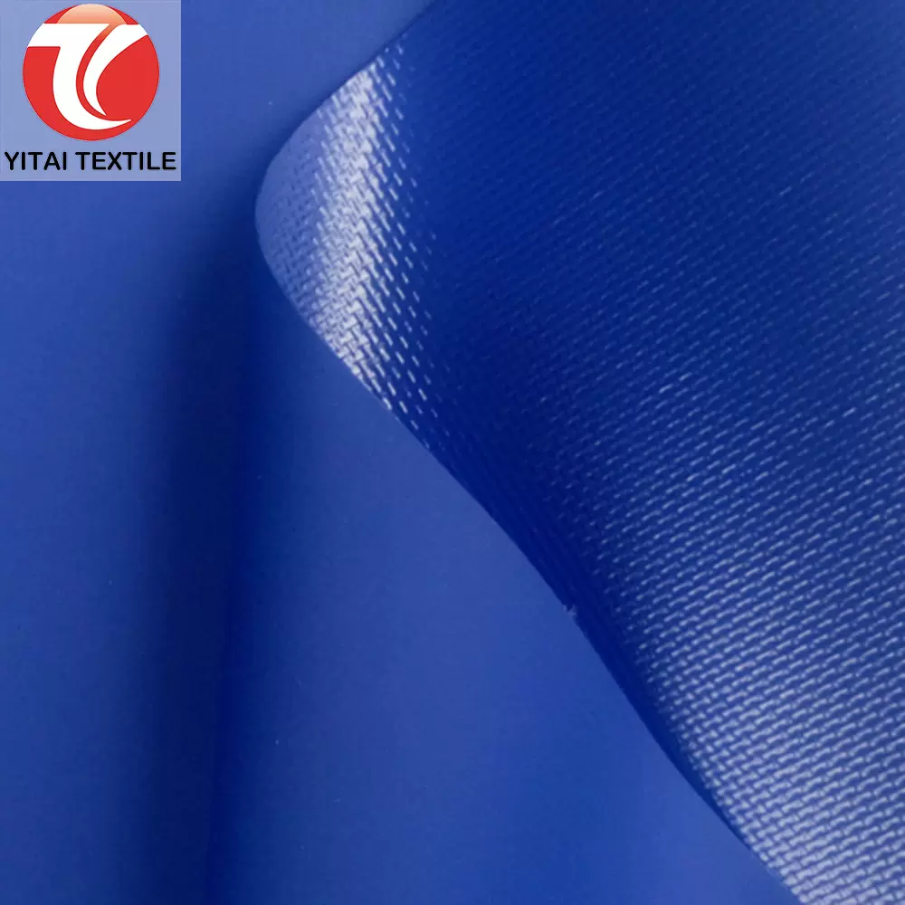 现货批发供应500d防水pvc夹网布 环保哑光复合夹网布料 箱包材料