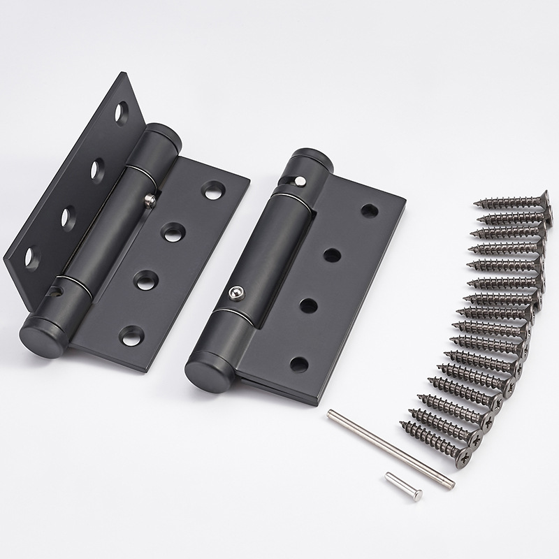 Bisagra de resorte negro bisagra de posicionamiento de puerta invisible puerta plegable más cerca puerta de madera bisagra abierta plana 4-bisagra de 2 pulgadas