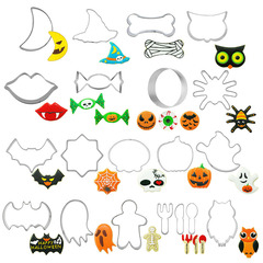 ハロウィーンビスケット金型セット砂糖クッキーdiyツール家庭用要素ステンレスビスケット金型切り焙煎