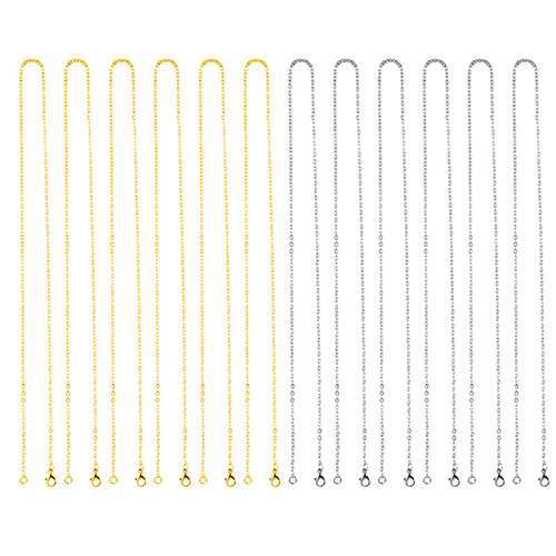 50cm stainless steel necklace O-shaped flattened chain cross chain titanium steel necklace rose gold silver DIY chain