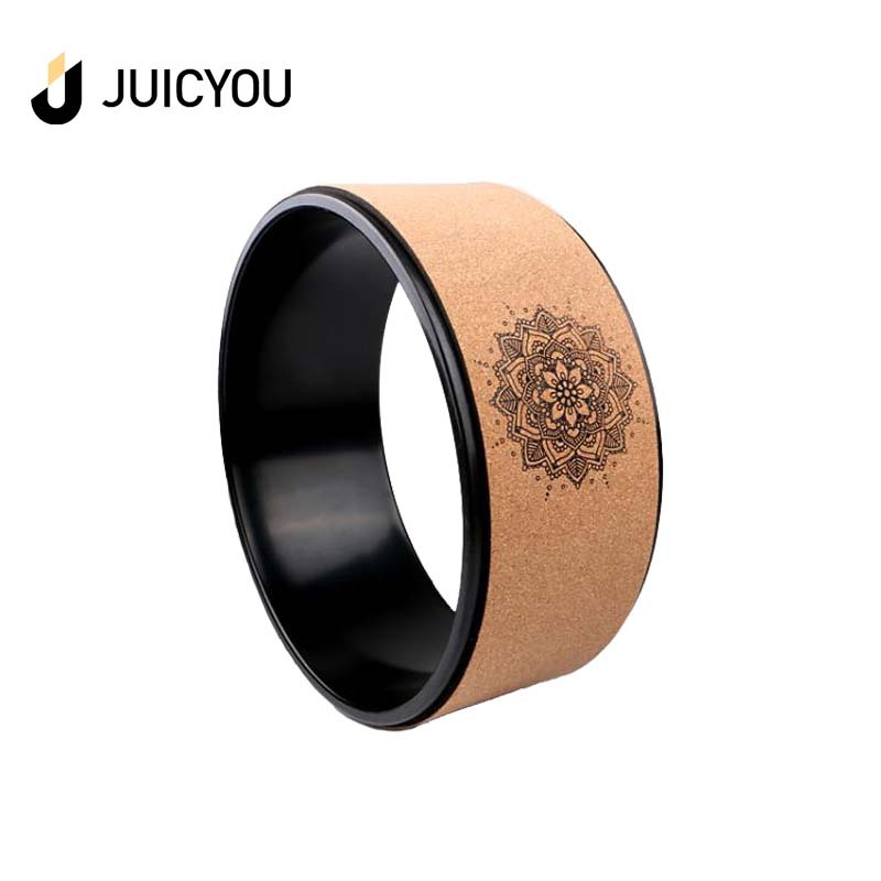 Yoga wheel Pilates ring Cork yoga wheel open back wheel motorcycle wheel fitness massage wheel yoga back Bend Auxiliary