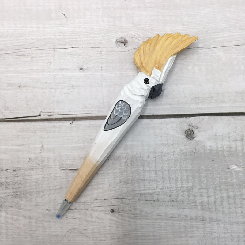 Qingmufan creativo talla de madera animal pluma artesanía regalo pluma de gel pluma talla de madera pluma de publicidad regalo