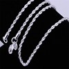 Trend jewelry with pigtail, silver necklace, European style, 4mm