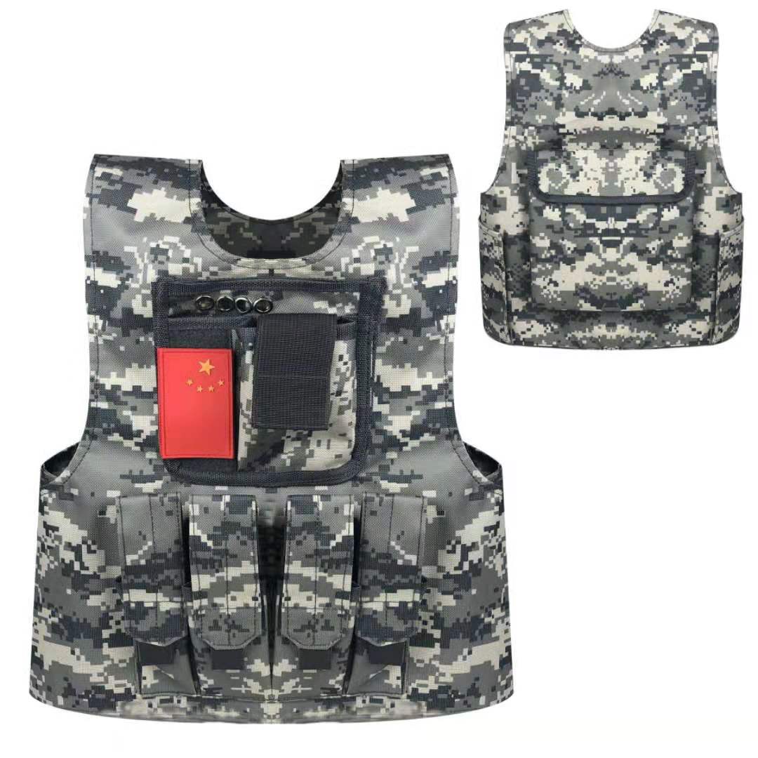 Casuelco táctico CS para niños, tropas especiales multifuncionales, camisa de combate, chaleco de pollo, equipo de equipos de camuflaje