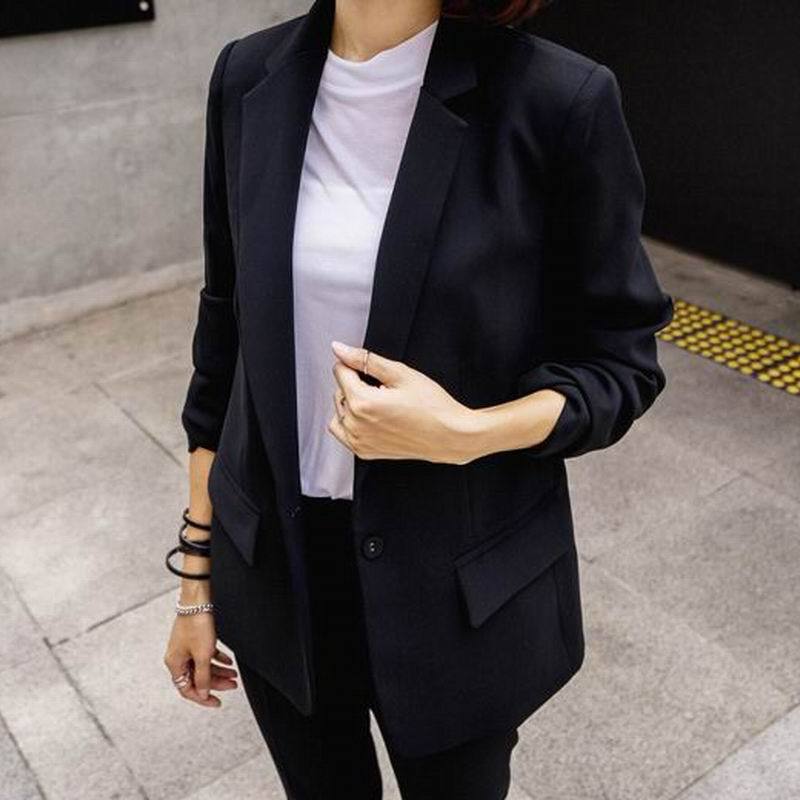 2025 New Small Suit Black Slim Suit Professional Suit Women's Work Clothes Fashion Casual Two-Piece Trendy Set