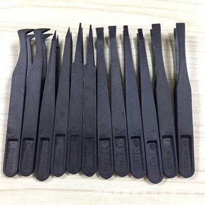 Manufactor Selling Durable black Anti-static Plastic Tweezers