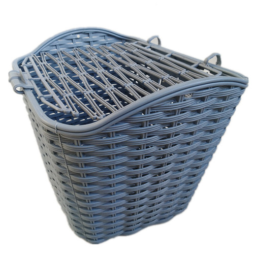Bicycle Basket Dual-Electric Bike Front Plastic Basket Vintage Wicker Basket Bike Basket Riding Parts and Accessories