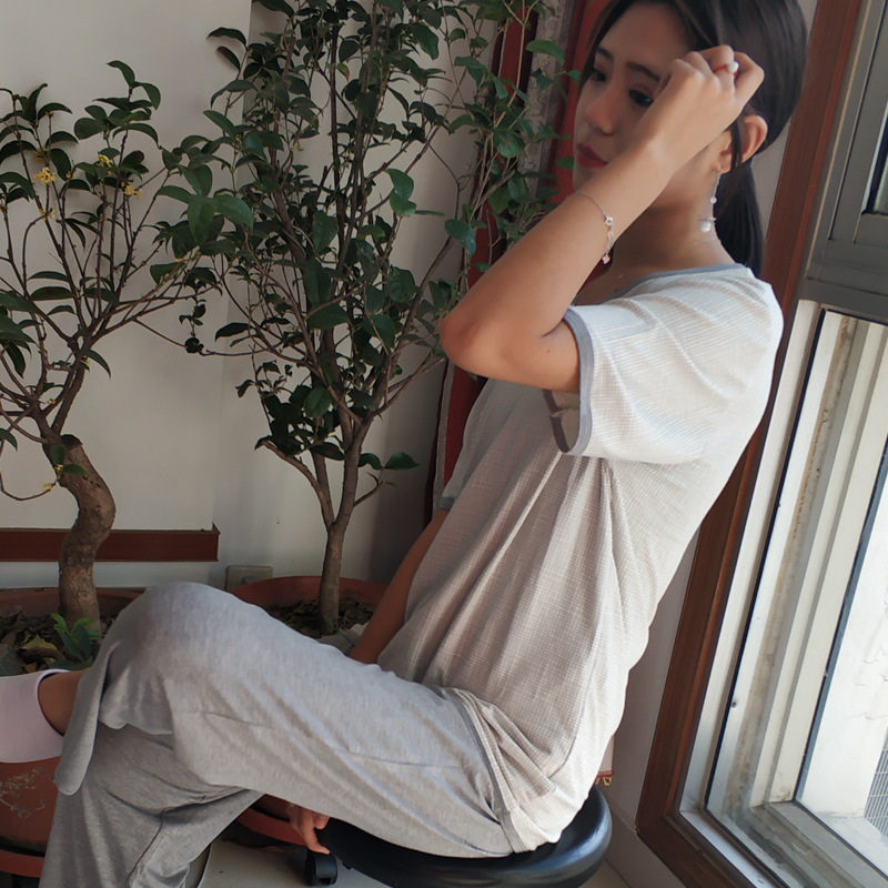 竹纤维印花圆领半袖T恤衫背心素雅夏季新款适合多年龄段一件代发