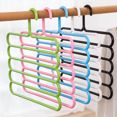 Five-layer Clothes Hanger Multi-layer Silk Towel Rack 5-layer Pants Rack Wardrobe Pants Hanger Scarf Tie Hanger