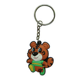 专业订制PVC软胶老虎钥匙扣 滴胶生肖广告钥匙扣 立体动漫钥匙扣