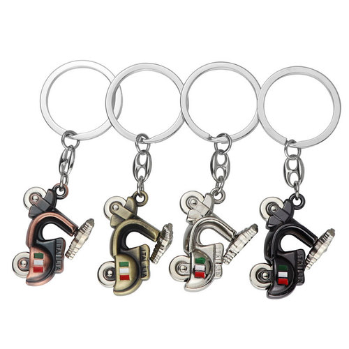 3D three-dimensional movable wheel motorcycle keychain metal bicycle key chain pendant mini ladies motorcycle