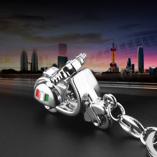 3D three-dimensional movable wheel motorcycle keychain metal bicycle key chain pendant mini ladies motorcycle