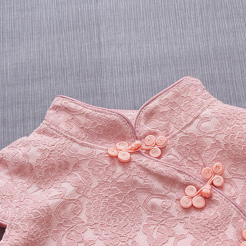 Cheongsam para niños, verano, estilo occidental, niña de 0 a 4 años, traje mejorado, traje Tang de estilo chino, una pieza