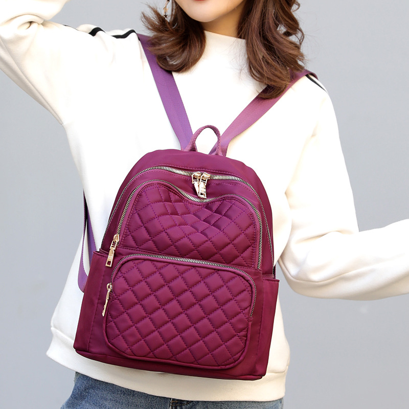Fábrica al por mayor de las mujeres de moda casual bolsa de nylon de viaje de las mujeres ligeras mochila de moda estudiante universitario mochila