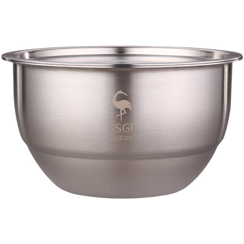 SSGP steamed egg bowl 304 stainless steel household bird's nest dessert bowl with lid egg custard steamed rice soup cup stew bowl