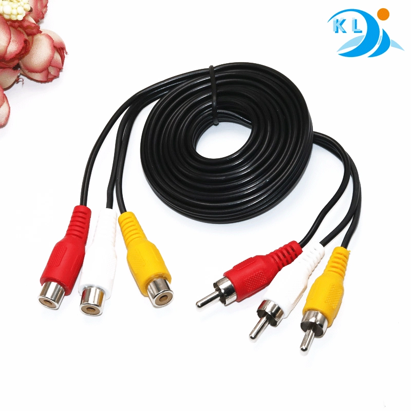 Производители поставляют AV/RCA три лотоса между мужчинами и женщинами от трех до трех красных, желтых и белых приставок, удлинитель для аудио и видео подключения